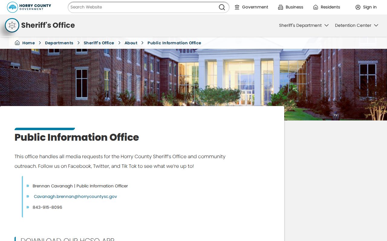 Horry County released mugshot records and sheriff mobile app information